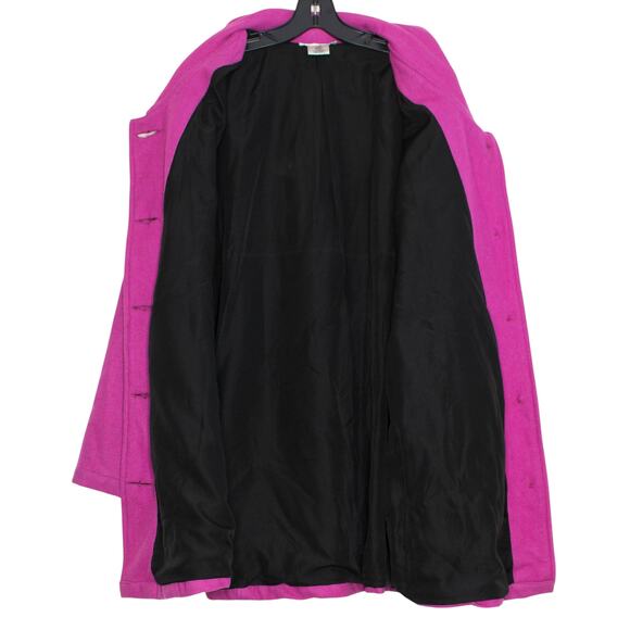 Ulla Popken Coat Wool Relaxed Minimalist Preppy 90s Statement Magenta Size 20/22 - Picture 7 of 9